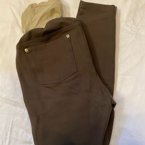 Dark olive stretchy pants
